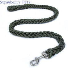 Load image into Gallery viewer, 130cm L/XL Super Strong Coarse Nylon Dog Leash Army Green Canvas Double Row Adjustable Dog Collar For Medium Large Dogs