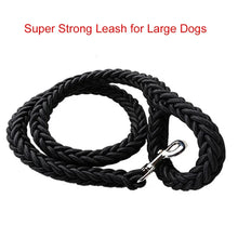 Load image into Gallery viewer, 130cm L/XL Super Strong Coarse Nylon Dog Leash Army Green Canvas Double Row Adjustable Dog Collar For Medium Large Dogs
