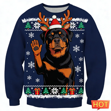 Load image into Gallery viewer, Funny Rottweiler Graphic Ugly Christmas Sweater Fashion Cute Dog 3D Printed Xmas Sweatshirts Casual Oversized Unisex Pullovers