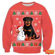 Load image into Gallery viewer, Funny Rottweiler Graphic Ugly Christmas Sweater Fashion Cute Dog 3D Printed Xmas Sweatshirts Casual Oversized Unisex Pullovers