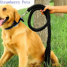 Load image into Gallery viewer, 130cm L/XL Super Strong Coarse Nylon Dog Leash Army Green Canvas Double Row Adjustable Dog Collar For Medium Large Dogs