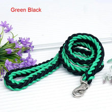 Load image into Gallery viewer, 130cm L/XL Super Strong Coarse Nylon Dog Leash Army Green Canvas Double Row Adjustable Dog Collar For Medium Large Dogs
