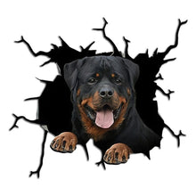 Load image into Gallery viewer, 18cm Tearing Cute Rottweiler with Tongue Out Peeking at Body Car Sticker Creative Waterproof Decoration Decals Cover Scratch