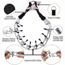 Load image into Gallery viewer, Pit Bull German Shepherd Training Metal Gear Prong Dog Collar with Quick Release Snap Buckle and Rubber Caps Plated Pet Collar
