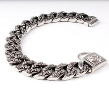 Load image into Gallery viewer, Skull Designer Dog Chain Collar Leash Stainless Steel 32mm Pitbull Bulldog Collar Lead Trainng Collar Large Dog Pet Accessories