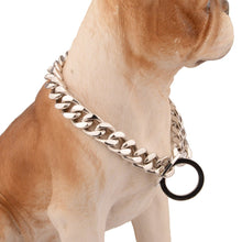 Load image into Gallery viewer, 12/15mm Wide Strong Silver Stainless Steel Choker Dog Chain Explosion-proof Anti-bite Pet Dog Collars for Large Dogs Rottweiler