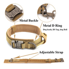 Load image into Gallery viewer, Dog Collar Adjustable Military Tactical Pets Dog Collars Leash Control Handle Training Pet Cat Dog Collar For Small Large Dogs