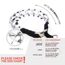 Load image into Gallery viewer, Pit Bull German Shepherd Training Metal Gear Prong Dog Collar with Quick Release Snap Buckle and Rubber Caps Plated Pet Collar