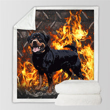 Load image into Gallery viewer, 3D Pet Dog Collection Sherpa Blanket 3d Animal Pug Plush Throw Blanket Bulldog Husky Doberman Rottweiler Thin Quilt