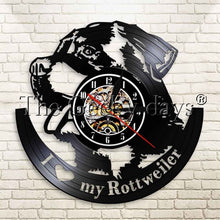 Load image into Gallery viewer, 1Piece I Love My Rottweiler Black Hanging Wall Clock Loyalty Rottweiler Pet Puppy Contemporary Wall Clock Dog Hobby Best Gift