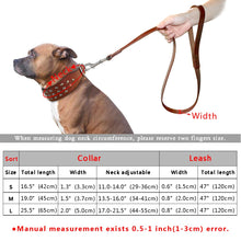 Load image into Gallery viewer, Cool Studded Genuine Leather Pet Dog Collars Leash Set For Medium Large Dog Pitbull  Boxer Bulldog S M L  Black Brown