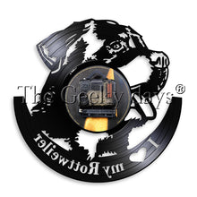 Load image into Gallery viewer, 1Piece I Love My Rottweiler Black Hanging Wall Clock Loyalty Rottweiler Pet Puppy Contemporary Wall Clock Dog Hobby Best Gift