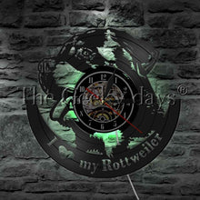Load image into Gallery viewer, 1Piece I Love My Rottweiler Black Hanging Wall Clock Loyalty Rottweiler Pet Puppy Contemporary Wall Clock Dog Hobby Best Gift