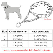 Load image into Gallery viewer, 4 Sizes Pet Dog Training Obedience Choke Chain Adjustable Plated Steel Prong Dog Collar For Pit Bull With Cover
