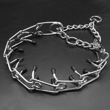 Load image into Gallery viewer, 4 Sizes Pet Dog Training Obedience Choke Chain Adjustable Plated Steel Prong Dog Collar For Pit Bull With Cover