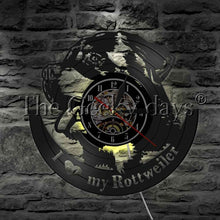 Load image into Gallery viewer, 1Piece I Love My Rottweiler Black Hanging Wall Clock Loyalty Rottweiler Pet Puppy Contemporary Wall Clock Dog Hobby Best Gift