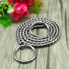 Load image into Gallery viewer, Durable Dog Chain Collar Solid Snake P Chock Collars Leash Strong Training Choker For Small Mudium Large Dogs K9 Labrador