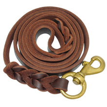 Load image into Gallery viewer, Braided Leather Dog Leash Pet K9 Walking Training Leash Lead For Medium Large Dogs German Shepherd Gift Dog Training Clicker