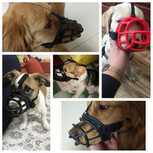 Load image into Gallery viewer, Silicone Basket Dog Muzzle Adjustable & Comfortable Secure Fit Durable Lightweight Rubber Dog Muzzle Stop Biting Safe Training