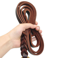 Load image into Gallery viewer, Braided Leather Dog Leash Pet K9 Walking Training Leash Lead For Medium Large Dogs German Shepherd Gift Dog Training Clicker