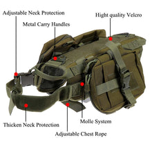 Load image into Gallery viewer, Military Tactical Dog Clothe Harness Service Working Dogs Vest Nylon Leash Lead Train Running For Medium Large German Shepherd