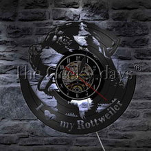 Load image into Gallery viewer, 1Piece I Love My Rottweiler Black Hanging Wall Clock Loyalty Rottweiler Pet Puppy Contemporary Wall Clock Dog Hobby Best Gift