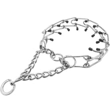 Load image into Gallery viewer, 4 Sizes Pet Dog Training Obedience Choke Chain Adjustable Plated Steel Prong Dog Collar For Pit Bull With Cover