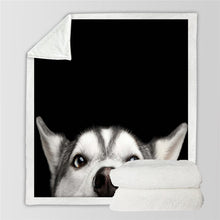 Load image into Gallery viewer, 3D Pet Dog Collection Sherpa Blanket 3d Animal Pug Plush Throw Blanket Bulldog Husky Doberman Rottweiler Thin Quilt