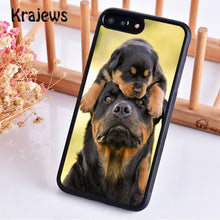Load image into Gallery viewer, Krajews Cute Dog Puppy Rottweiler Phone Case Cover For iPhone 5 6s 7 8 plus X XR XS 11 pro max Samsung Galaxy S7 S8 S9 S10 plus