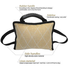 Load image into Gallery viewer, TINGHAO 3 Handles Dog Bite Toy Pet Training Tools Dog Bite Rope Tug Jute Pillow Durable For Large Dogs Labrador German Shepherd