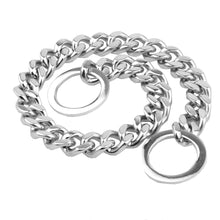 Load image into Gallery viewer, 12/15mm Wide Strong Silver Stainless Steel Choker Dog Chain Explosion-proof Anti-bite Pet Dog Collars for Large Dogs Rottweiler