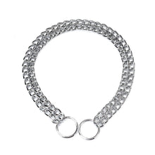 Load image into Gallery viewer, Dog Chain Collar Pet Iron Metal Double Chain Row Neck Leash Gear Choke Slip Chain Walking Training for Small Medium Large Dogs
