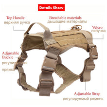Load image into Gallery viewer, Military Tactical Dog Harness German Shepherd Pet Dog Vest With Handle Nylon Bgee Dog Leash Harness For Small Large Dogs Puppyun