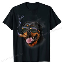Load image into Gallery viewer, T-Shirt, Rottweiler with Cigar Wearing Aviator Sunglass, Dog Casual T Shirts for Men Cotton Tops Shirt Summer Discount