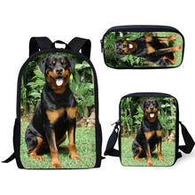 Load image into Gallery viewer, Cute Rottweiler Dog 3D Print Custom School Bags For Boys Girls Student Children School Backpack Satchel Kids Book Bag Mochila