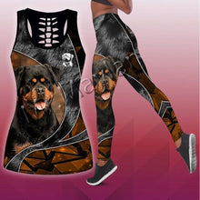 Load image into Gallery viewer, Fashion 3D Print Animal Faithful Rottweiler Dog Women Hollow Tanktop & Legging For Hipster Leisure Female Sexy Vest Clothe S-505