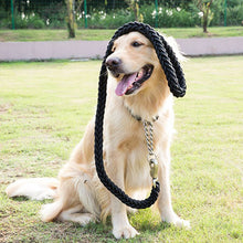 Load image into Gallery viewer, Thick Nylon Braided Rope Large Dog Leash 1.2-1.5M Metal P Chain Buckle Dog Collars And Leash Set Medium Large Dog Traction Rope