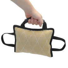 Load image into Gallery viewer, TINGHAO 3 Handles Dog Bite Toy Pet Training Tools Dog Bite Rope Tug Jute Pillow Durable For Large Dogs Labrador German Shepherd