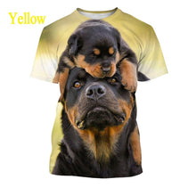 Load image into Gallery viewer, Summer 3D Printing Cute Pet Dog Rottweiler T-shirt Casual Funny Personality Street Top Fashion Unisex Short-sleeved Shirt
