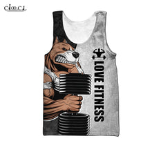 Load image into Gallery viewer, CLOOCL Rottweiler Love Fitness Tank Tops 3D Cartoon Animal Letter Print Tops Sleeveless Vests Harajuku Fashion GYM Men Clothing