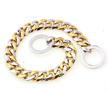 Load image into Gallery viewer, 15mm Stainless Steel Dog Collar Gold Chain Luxury Designer Durable Training P Chain for Large Dogs Doberman Pitbull Rottweiler