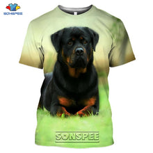 Load image into Gallery viewer, SONSPEE Rottweiler Dog Animal 3D Print T Shirt Casual Hip Hop Harajuku Fitness Summer Short Sleeve Women Men&#39;s Tees Tops Clothes
