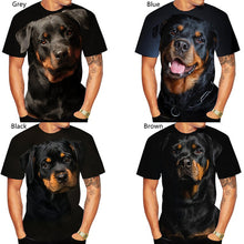 Load image into Gallery viewer, 2021 New Design Cute Pet Dog Rottweiler 3D Print T-shirt Funny Stylish Mens and Womens Casual Short Sleeves