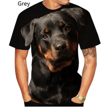 Load image into Gallery viewer, 2021 New Design Cute Pet Dog Rottweiler 3D Print T-shirt Funny Stylish Mens and Womens Casual Short Sleeves