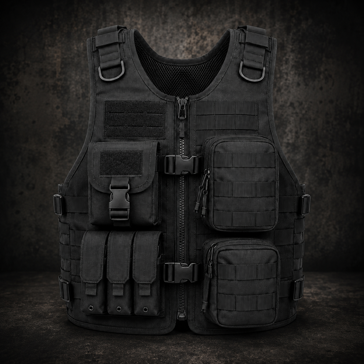 Black tactical vest - Rottie Shop Apparel