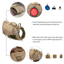 Load image into Gallery viewer, Tactical Dog Harness Military No Pull Pet Harness Vest For Medium Large Dogs Training Hiking Molle Dog Harness With Pouches

