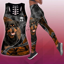 Load image into Gallery viewer, Fashion 3D Print Animal Faithful Rottweiler Dog Women Hollow Tanktop &amp; Legging For Hipster Leisure Female Sexy Vest Clothe S-505
