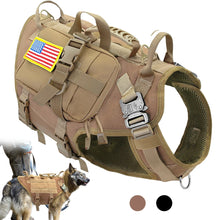 Load image into Gallery viewer, Tactical Dog Harness Military No Pull Pet Harness Vest For Medium Large Dogs Training Hiking Molle Dog Harness With Pouches
