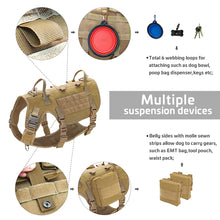 Load image into Gallery viewer, Tactical Dog Harness Leash Durable Military Dog Harness Vest MOLLE For Large Dogs erman Shepherd Training Harnesses With Pouches

