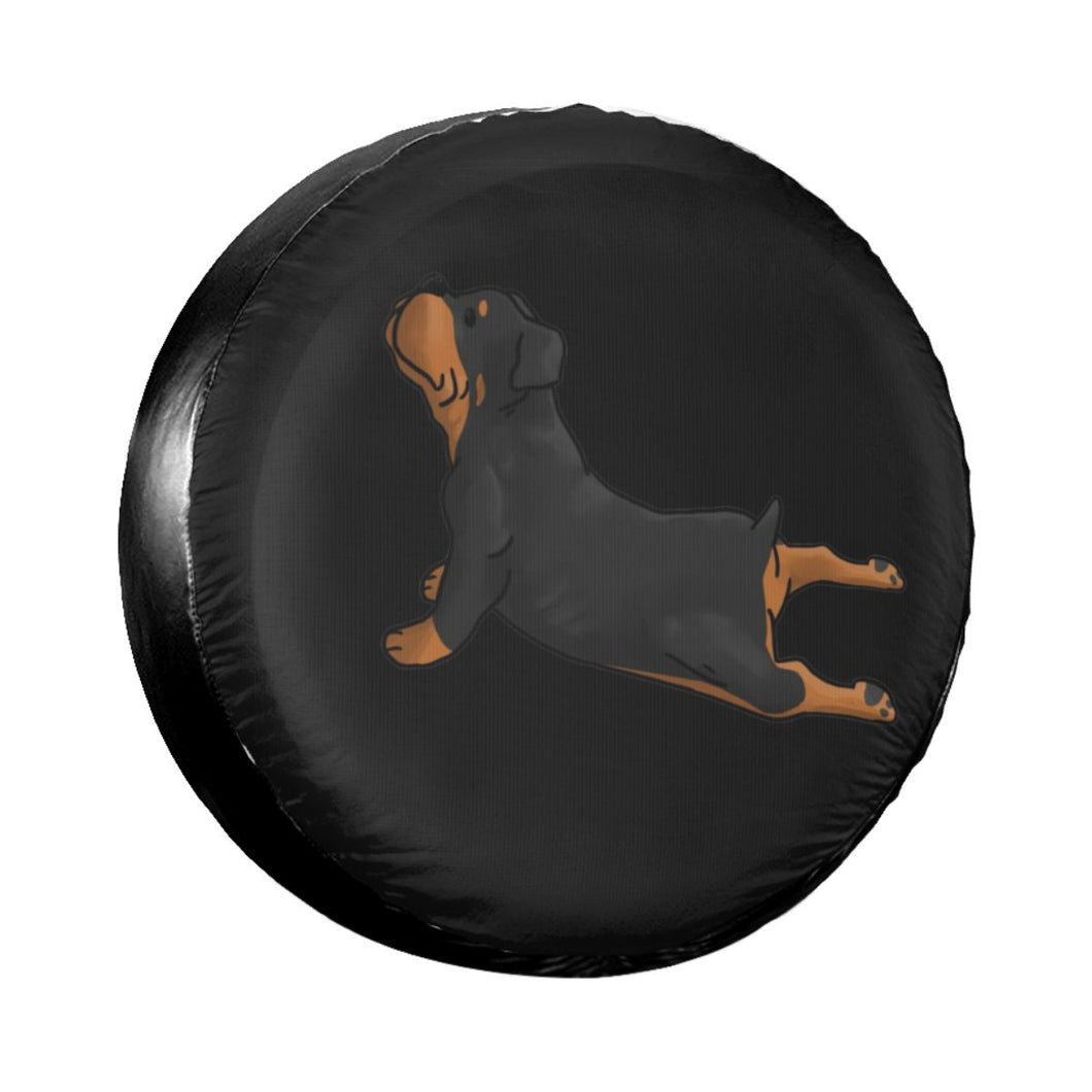 Cute Rottweiler Dog Spare Tire Cover Bag Pouch for Jeep Pajero Animal Dust-Proof Car Wheel Covers 14